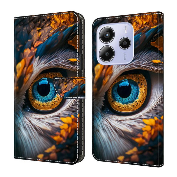 Funda para teléfono de cuero vegano pintado con efecto cristal, For Redmi Note 14 4G 163.25mm, For Redmi Note 14 5G, For Redmi Note 14 Pro 5G, For Redmi Note 13 4G