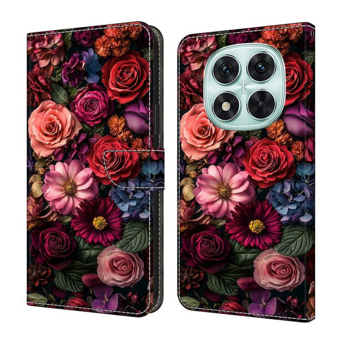 Funda para teléfono de cuero vegano pintado con efecto cristal, For Redmi Note 14 4G 164.84mm, For Redmi Note 14 Pro+ 5G / Poco X7, For Redmi 14C 4G / 5G, For Redmi Note 14 Pro 4G