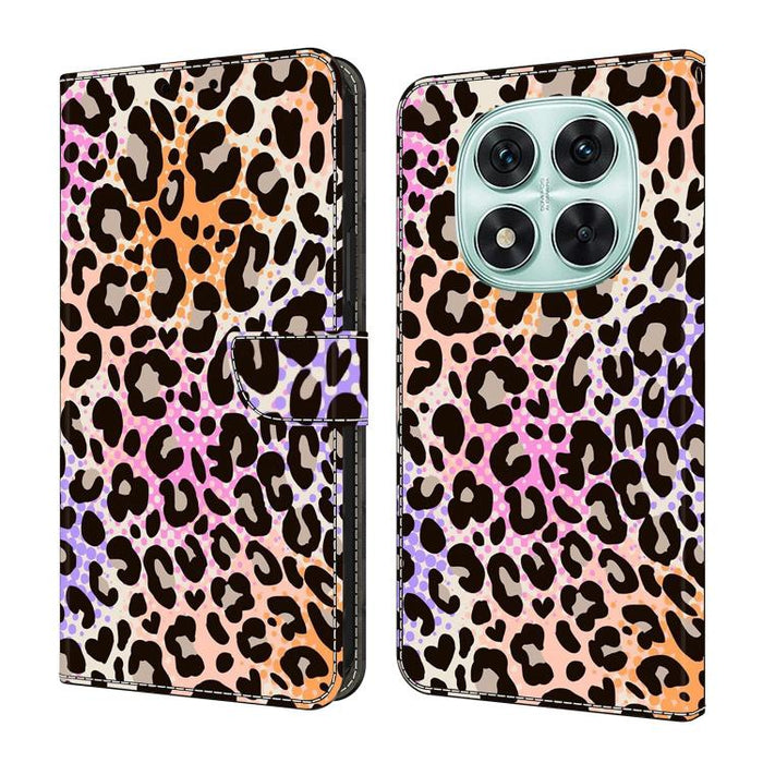 Funda para teléfono de cuero vegano pintado con efecto cristal, For Redmi Note 14 4G 163.25mm, For Redmi Note 14 5G, For Redmi Note 14 Pro 5G, For Redmi Note 13 4G