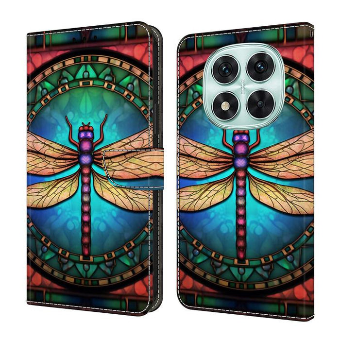 Funda para teléfono de cuero vegano pintado con efecto cristal, For Redmi Note 14 4G 164.84mm, For Redmi Note 14 Pro+ 5G / Poco X7, For Redmi 14C 4G / 5G, For Redmi Note 14 Pro 4G
