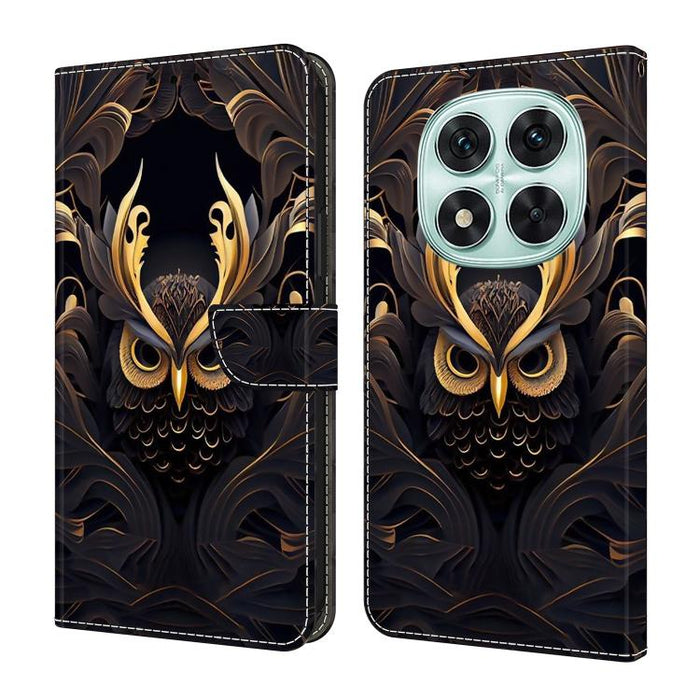 Funda para teléfono de cuero vegano pintado con efecto cristal, For Redmi Note 14 4G 164.84mm, For Redmi Note 14 Pro+ 5G / Poco X7, For Redmi 14C 4G / 5G, For Redmi Note 14 Pro 4G