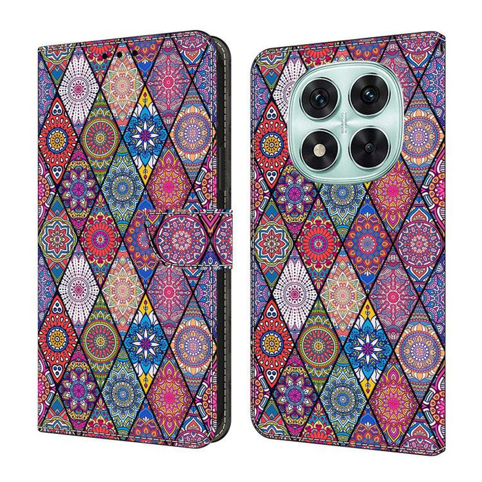 Funda para teléfono de cuero vegano pintado con efecto cristal, For Redmi Note 14 4G 163.25mm, For Redmi Note 14 5G, For Redmi Note 14 Pro 5G, For Redmi Note 13 4G
