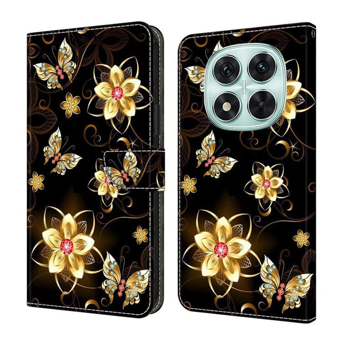 Funda para teléfono de cuero vegano pintado con efecto cristal, For Redmi Note 14 4G 163.25mm, For Redmi Note 14 5G, For Redmi Note 14 Pro 5G, For Redmi Note 13 4G