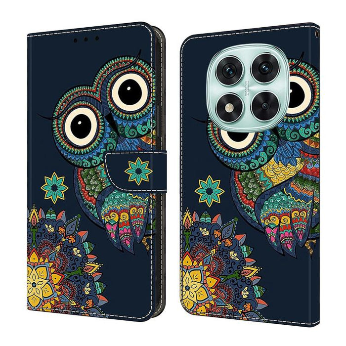 Funda para teléfono de cuero vegano pintado con efecto cristal, For Redmi Note 14 4G 163.25mm, For Redmi Note 14 5G, For Redmi Note 14 Pro 5G, For Redmi Note 13 4G
