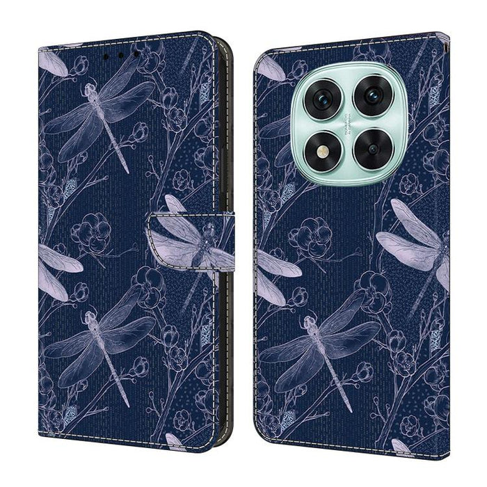 Funda para teléfono de cuero vegano pintado con efecto cristal, For Redmi Note 14 4G 163.25mm, For Redmi Note 14 5G, For Redmi Note 14 Pro 5G, For Redmi Note 13 4G