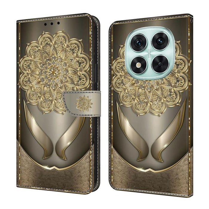 Funda para teléfono de cuero vegano pintado con efecto cristal, For Redmi Note 14 4G 163.25mm, For Redmi Note 14 5G, For Redmi Note 14 Pro 5G, For Redmi Note 13 4G