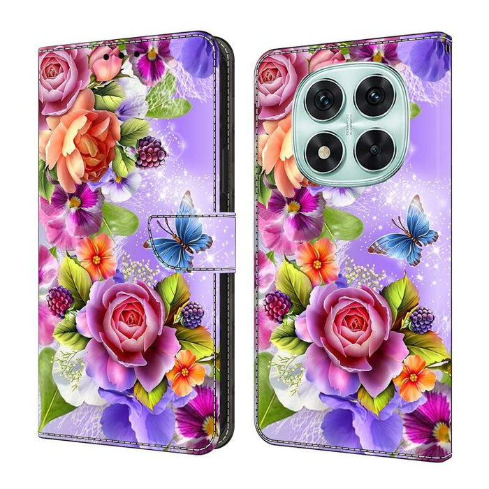 Funda para teléfono de cuero vegano pintado con efecto cristal, For Redmi Note 14 4G 163.25mm, For Redmi Note 14 5G, For Redmi Note 14 Pro 5G, For Redmi Note 13 4G