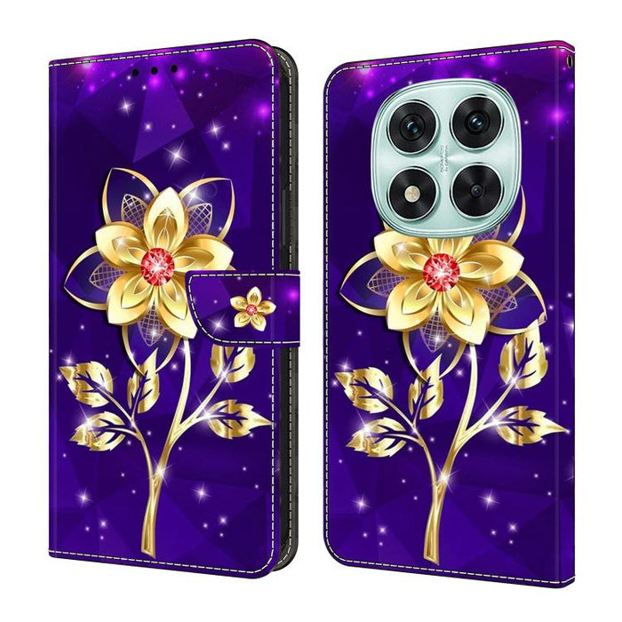 Funda para teléfono de cuero vegano pintado con efecto cristal, For Redmi Note 14 4G 163.25mm, For Redmi Note 14 5G, For Redmi Note 14 Pro 5G, For Redmi Note 13 4G
