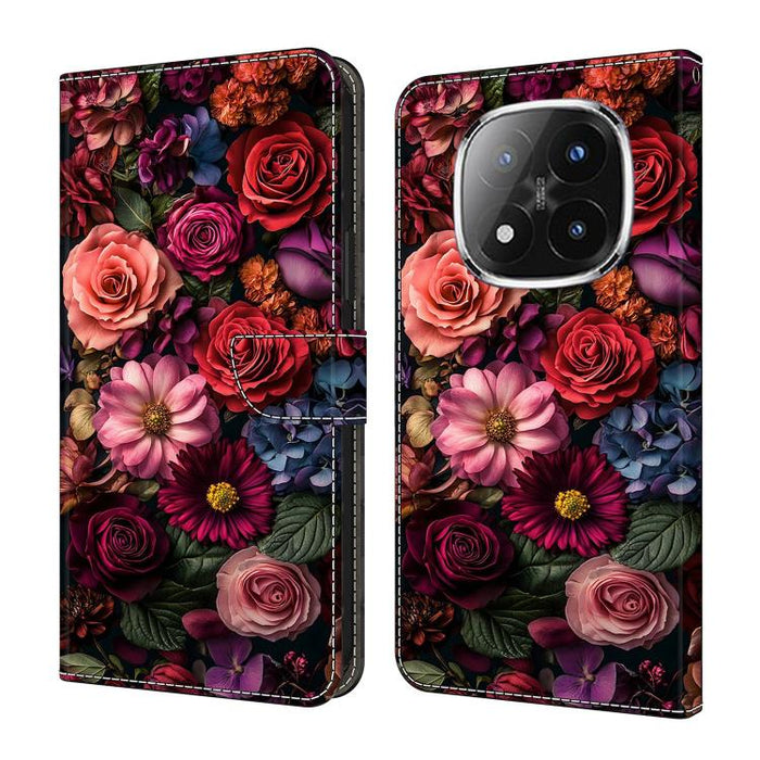 Funda para teléfono de cuero vegano pintado con efecto cristal, For Redmi Note 14 4G 164.84mm, For Redmi Note 14 Pro+ 5G / Poco X7, For Redmi 14C 4G / 5G, For Redmi Note 14 Pro 4G