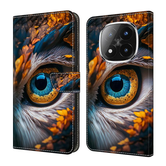 Funda para teléfono de cuero vegano pintado con efecto cristal, For Redmi Note 14 4G 164.84mm, For Redmi Note 14 Pro+ 5G / Poco X7, For Redmi 14C 4G / 5G, For Redmi Note 14 Pro 4G