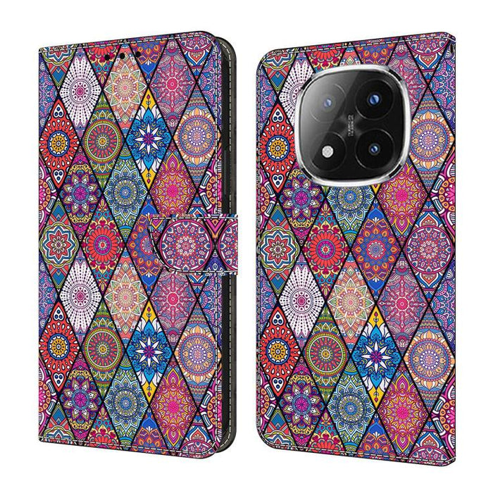 Funda para teléfono de cuero vegano pintado con efecto cristal, For Redmi Note 14 4G 164.84mm, For Redmi Note 14 Pro+ 5G / Poco X7, For Redmi 14C 4G / 5G, For Redmi Note 14 Pro 4G