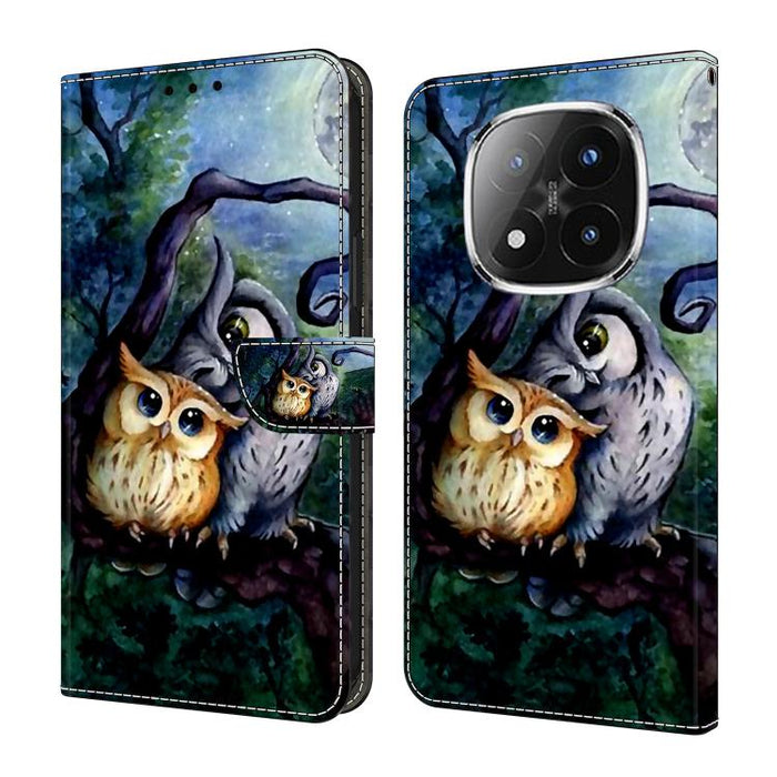 Funda para teléfono de cuero vegano pintado con efecto cristal, For Redmi Note 14 4G 164.84mm, For Redmi Note 14 Pro+ 5G / Poco X7, For Redmi 14C 4G / 5G, For Redmi Note 14 Pro 4G