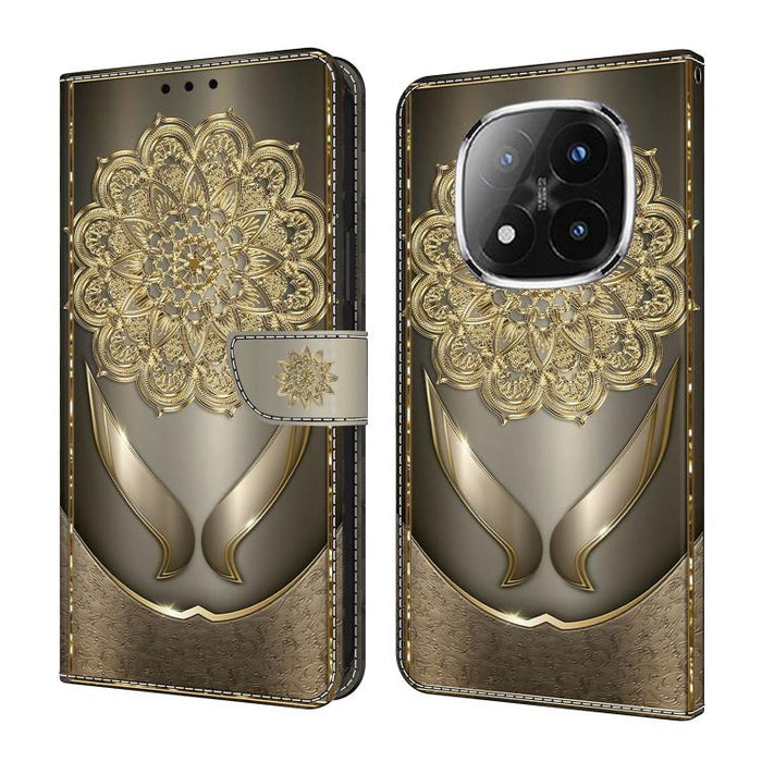 Funda para teléfono de cuero vegano pintado con efecto cristal, For Redmi Note 14 4G 164.84mm, For Redmi Note 14 Pro+ 5G / Poco X7, For Redmi 14C 4G / 5G, For Redmi Note 14 Pro 4G