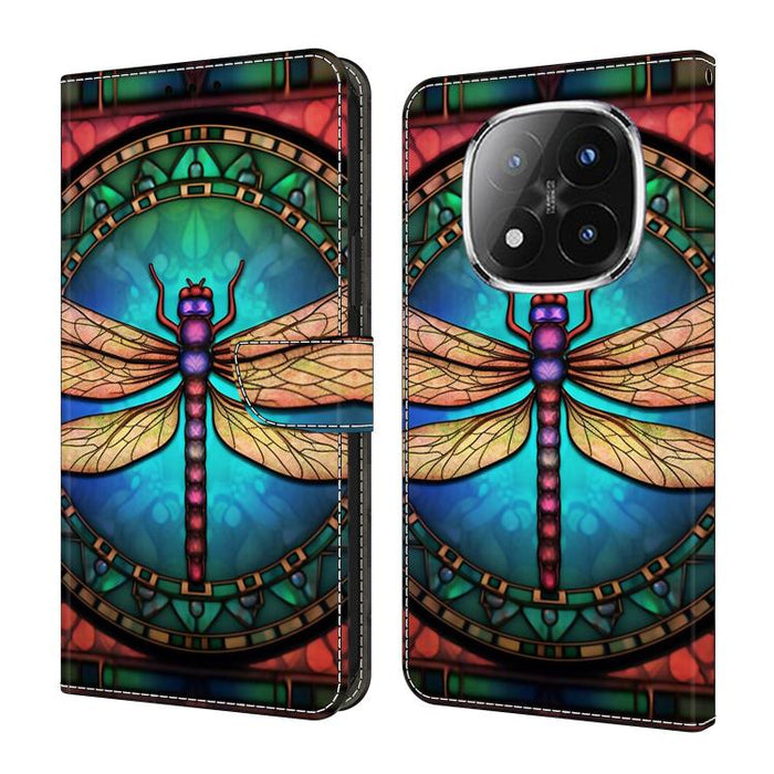 Funda para teléfono de cuero vegano pintado con efecto cristal, For Redmi Note 14 4G 164.84mm, For Redmi Note 14 Pro+ 5G / Poco X7, For Redmi 14C 4G / 5G, For Redmi Note 14 Pro 4G