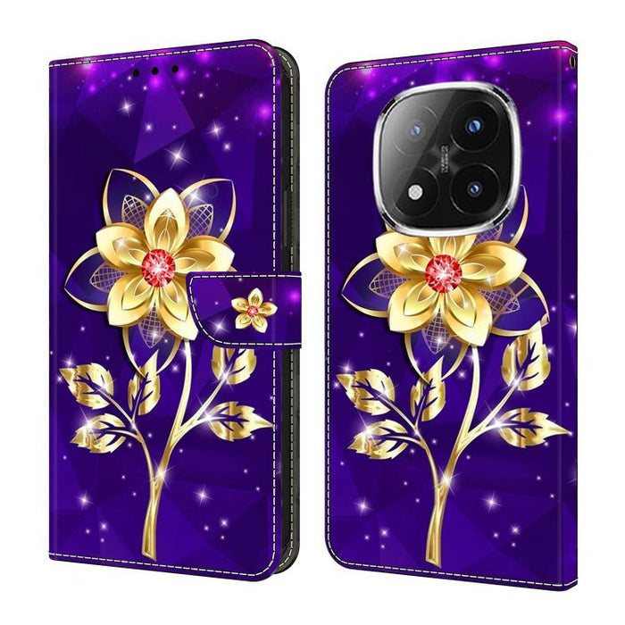 Funda para teléfono de cuero vegano pintado con efecto cristal, For Redmi Note 14 4G 164.84mm, For Redmi Note 14 Pro+ 5G / Poco X7, For Redmi 14C 4G / 5G, For Redmi Note 14 Pro 4G