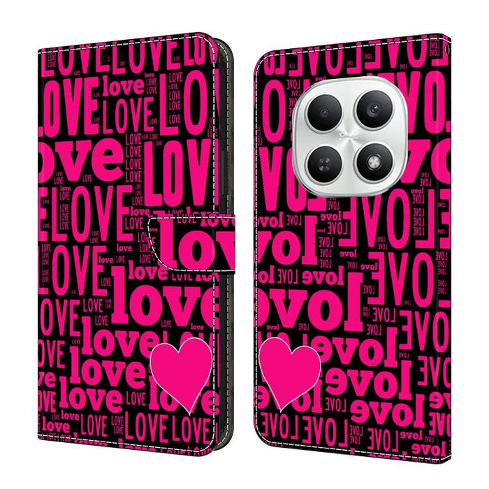 Funda para teléfono de cuero vegano pintado con efecto cristal, For Redmi Note 15 Pro+ Global 163.3mm, For Redmi Note 15 4G / 5G Global 164mm, For Redmi Note 15 Pro 4G Global 163.2mm, For Redmi Note 15 Pro 5G Global 163.6mm