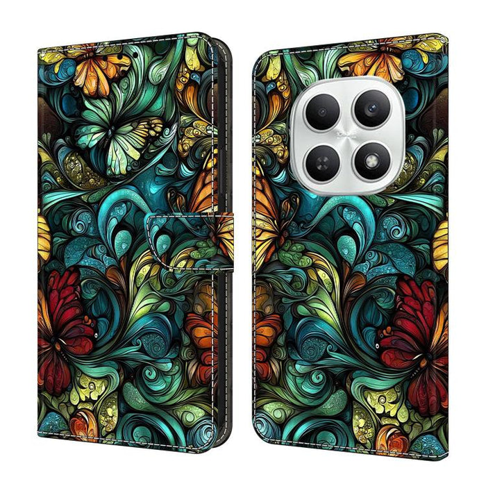 Funda para teléfono de cuero vegano pintado con efecto cristal, For Redmi Note 15 Pro+ Global 163.3mm, For Redmi Note 15 4G / 5G Global 164mm, For Redmi Note 15 Pro 4G Global 163.2mm, For Redmi Note 15 Pro 5G Global 163.6mm