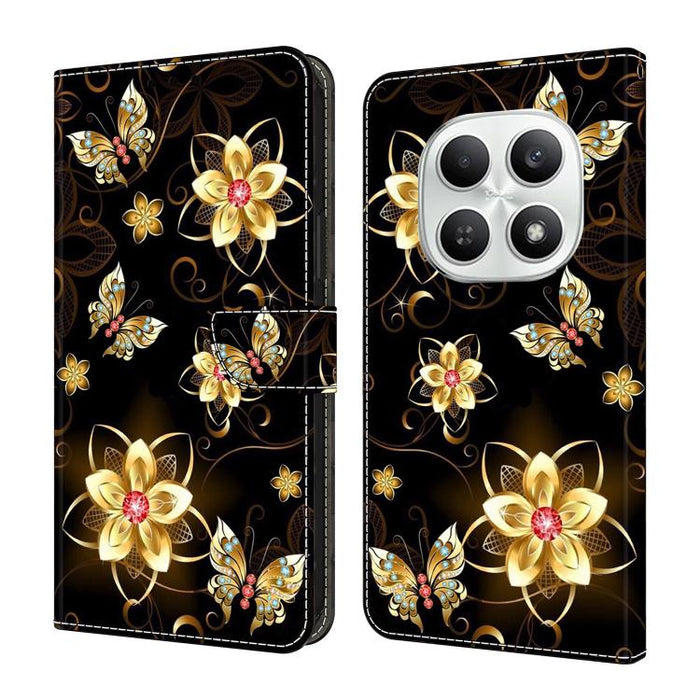 Funda para teléfono de cuero vegano pintado con efecto cristal, For Redmi Note 15 Pro+ Global 163.3mm, For Redmi Note 15 4G / 5G Global 164mm, For Redmi Note 15 Pro 4G Global 163.2mm, For Redmi Note 15 Pro 5G Global 163.6mm