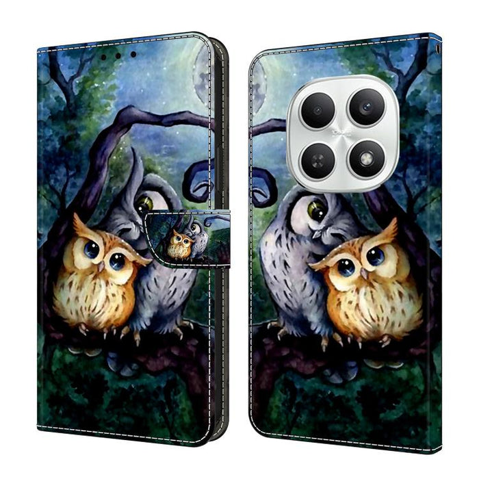 Funda para teléfono de cuero vegano pintado con efecto cristal, For Redmi Note 15 Pro+ Global 163.3mm, For Redmi Note 15 4G / 5G Global 164mm, For Redmi Note 15 Pro 4G Global 163.2mm, For Redmi Note 15 Pro 5G Global 163.6mm
