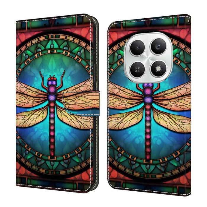Funda para teléfono de cuero vegano pintado con efecto cristal, For Redmi Note 15 Pro+ Global 163.3mm, For Redmi Note 15 4G / 5G Global 164mm, For Redmi Note 15 Pro 4G Global 163.2mm, For Redmi Note 15 Pro 5G Global 163.6mm