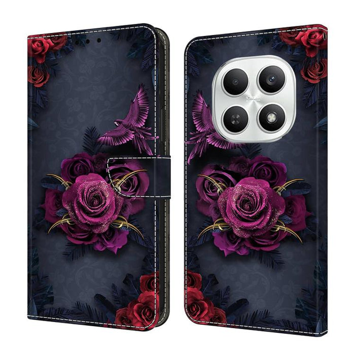 Funda para teléfono de cuero vegano pintado con efecto cristal, For Redmi Note 15 Pro+ Global 163.3mm, For Redmi Note 15 4G / 5G Global 164mm, For Redmi Note 15 Pro 4G Global 163.2mm, For Redmi Note 15 Pro 5G Global 163.6mm