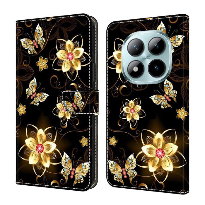 Funda para teléfono de cuero vegano pintado con efecto cristal, For Redmi Note 15 Pro+ Global 163.3mm, For Redmi Note 15 4G / 5G Global 164mm, For Redmi Note 15 Pro 4G Global 163.2mm, For Redmi Note 15 Pro 5G Global 163.6mm