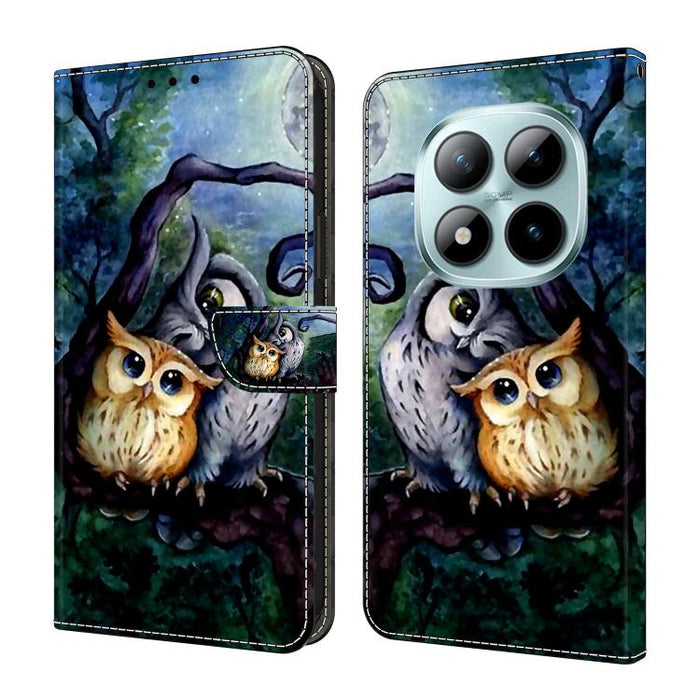 Funda para teléfono de cuero vegano pintado con efecto cristal, For Redmi Note 15 Pro+ Global 163.3mm, For Redmi Note 15 4G / 5G Global 164mm, For Redmi Note 15 Pro 4G Global 163.2mm, For Redmi Note 15 Pro 5G Global 163.6mm