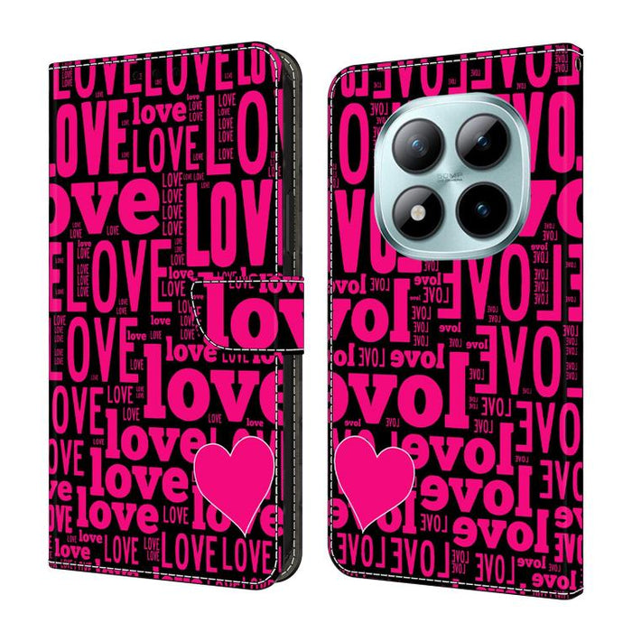 Funda para teléfono de cuero vegano pintado con efecto cristal, For Redmi Note 15 Pro+ Global 163.3mm, For Redmi Note 15 4G / 5G Global 164mm, For Redmi Note 15 Pro 4G Global 163.2mm, For Redmi Note 15 Pro 5G Global 163.6mm