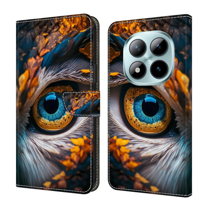 Funda para teléfono de cuero vegano pintado con efecto cristal, For Redmi Note 14 4G 164.84mm, For Redmi Note 14 Pro+ 5G / Poco X7, For Redmi 14C 4G / 5G, For Redmi Note 14 Pro 4G