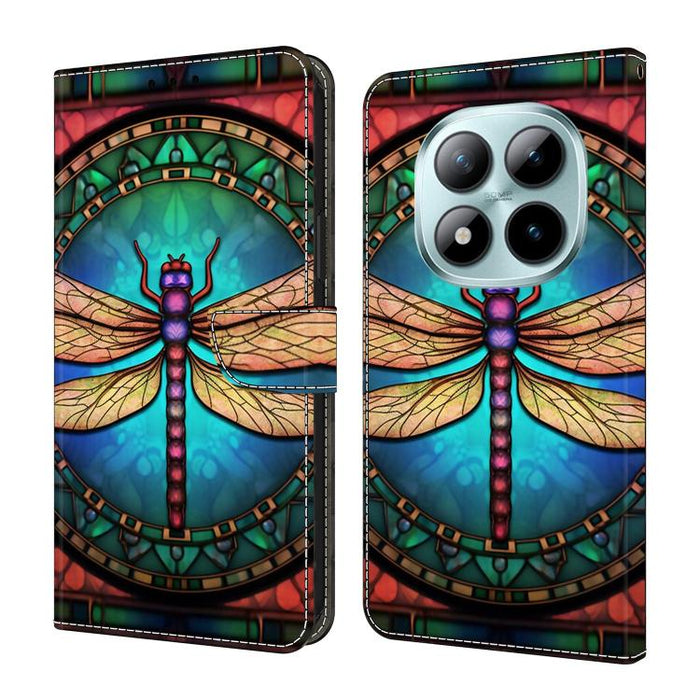 Funda para teléfono de cuero vegano pintado con efecto cristal, For Redmi Note 15 Pro+ Global 163.3mm, For Redmi Note 15 4G / 5G Global 164mm, For Redmi Note 15 Pro 4G Global 163.2mm, For Redmi Note 15 Pro 5G Global 163.6mm