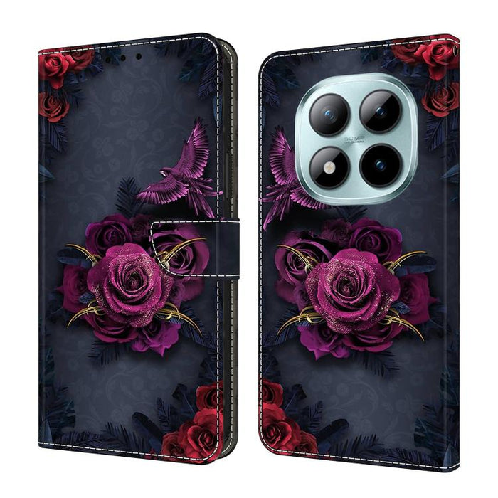 Funda para teléfono de cuero vegano pintado con efecto cristal, For Redmi Note 15 Pro+ Global 163.3mm, For Redmi Note 15 4G / 5G Global 164mm, For Redmi Note 15 Pro 4G Global 163.2mm, For Redmi Note 15 Pro 5G Global 163.6mm