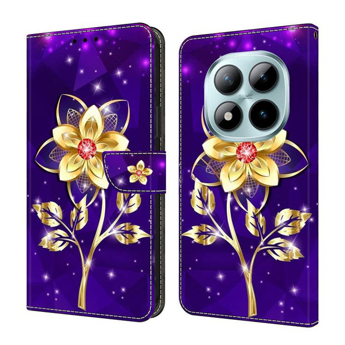 Funda para teléfono de cuero vegano pintado con efecto cristal, For Redmi Note 15 Pro+ Global 163.3mm, For Redmi Note 15 4G / 5G Global 164mm, For Redmi Note 15 Pro 4G Global 163.2mm, For Redmi Note 15 Pro 5G Global 163.6mm