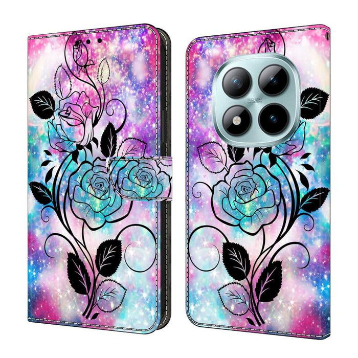 Funda para teléfono de cuero vegano pintado con efecto cristal, For Redmi Note 15 Pro+ Global 163.3mm, For Redmi Note 15 4G / 5G Global 164mm, For Redmi Note 15 Pro 4G Global 163.2mm, For Redmi Note 15 Pro 5G Global 163.6mm