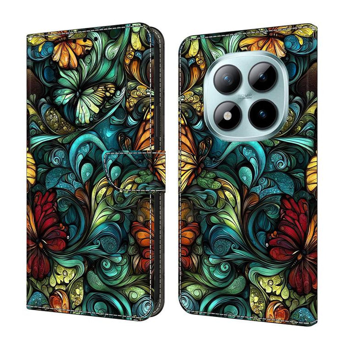 Funda para teléfono de cuero vegano pintado con efecto cristal, For Redmi Note 15 Pro+ Global 163.3mm, For Redmi Note 15 4G / 5G Global 164mm, For Redmi Note 15 Pro 4G Global 163.2mm, For Redmi Note 15 Pro 5G Global 163.6mm