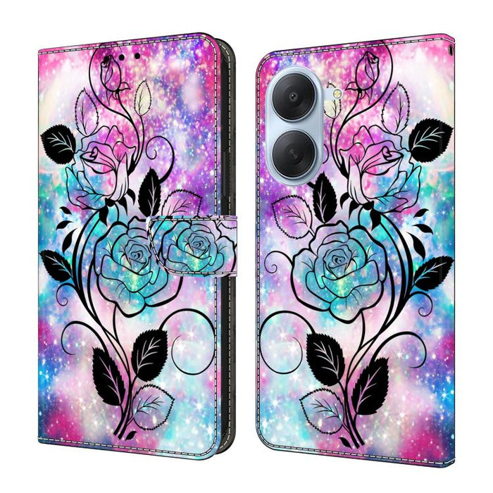 Funda para teléfono de cuero vegano pintado con efecto cristal, For Redmi Note 15 Pro+ Global 163.3mm, For Redmi Note 15 4G / 5G Global 164mm, For Redmi Note 15 Pro 4G Global 163.2mm, For Redmi Note 15 Pro 5G Global 163.6mm