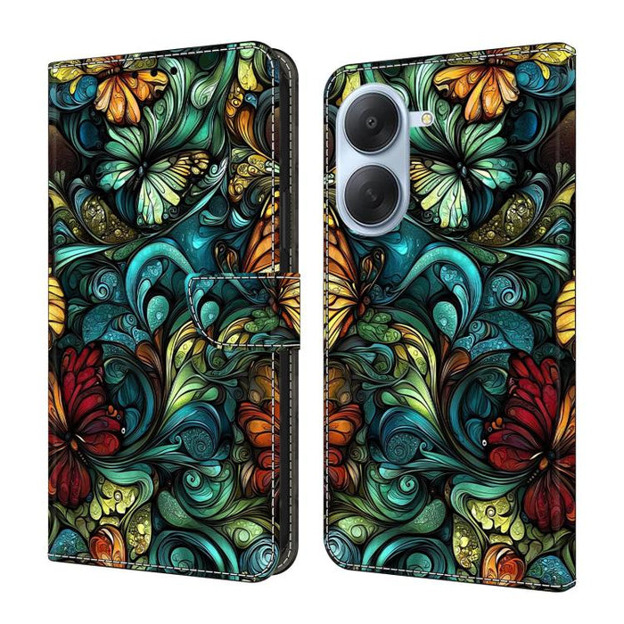 Funda para teléfono de cuero vegano pintado con efecto cristal, For Redmi Note 15 Pro+ Global 163.3mm, For Redmi Note 15 4G / 5G Global 164mm, For Redmi Note 15 Pro 4G Global 163.2mm, For Redmi Note 15 Pro 5G Global 163.6mm