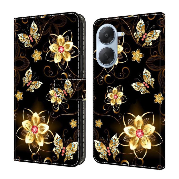 Funda para teléfono de cuero vegano pintado con efecto cristal, For Redmi Note 15 Pro+ Global 163.3mm, For Redmi Note 15 4G / 5G Global 164mm, For Redmi Note 15 Pro 4G Global 163.2mm, For Redmi Note 15 Pro 5G Global 163.6mm
