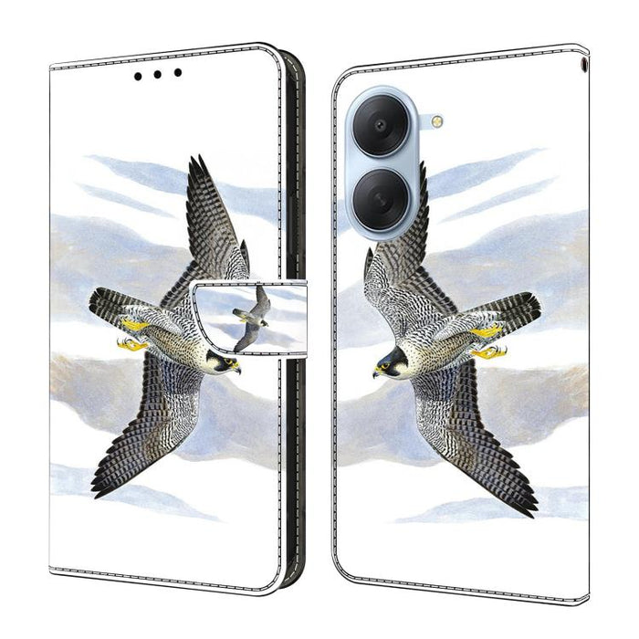 Funda para teléfono de cuero vegano pintado con efecto cristal, For Redmi Note 15 Pro+ Global 163.3mm, For Redmi Note 15 4G / 5G Global 164mm, For Redmi Note 15 Pro 4G Global 163.2mm, For Redmi Note 15 Pro 5G Global 163.6mm