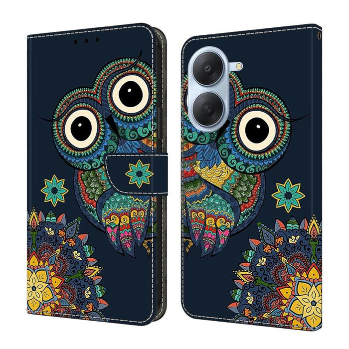 Funda para teléfono de cuero vegano pintado con efecto cristal, For Redmi Note 15 Pro+ Global 163.3mm, For Redmi Note 15 4G / 5G Global 164mm, For Redmi Note 15 Pro 4G Global 163.2mm, For Redmi Note 15 Pro 5G Global 163.6mm