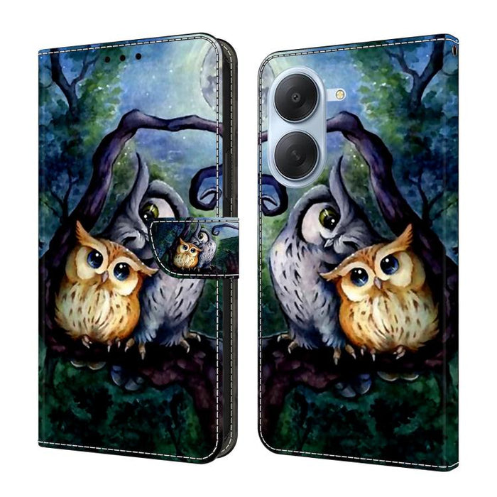 Funda para teléfono de cuero vegano pintado con efecto cristal, For Redmi Note 15 Pro+ Global 163.3mm, For Redmi Note 15 4G / 5G Global 164mm, For Redmi Note 15 Pro 4G Global 163.2mm, For Redmi Note 15 Pro 5G Global 163.6mm