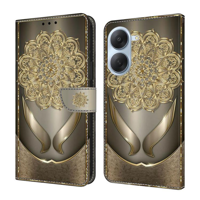 Funda para teléfono de cuero vegano pintado con efecto cristal, For Redmi Note 15 Pro+ Global 163.3mm, For Redmi Note 15 4G / 5G Global 164mm, For Redmi Note 15 Pro 4G Global 163.2mm, For Redmi Note 15 Pro 5G Global 163.6mm