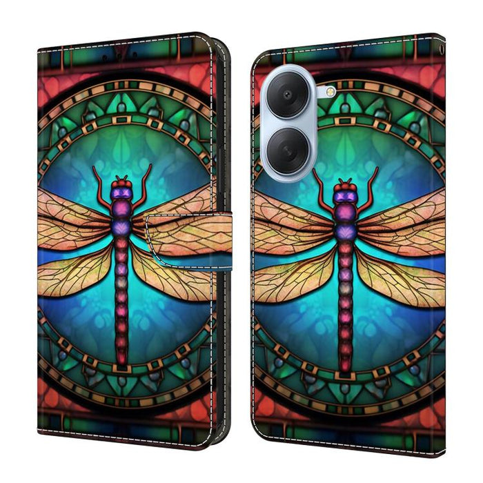 Funda para teléfono de cuero vegano pintado con efecto cristal, For Redmi Note 15 Pro+ Global 163.3mm, For Redmi Note 15 4G / 5G Global 164mm, For Redmi Note 15 Pro 4G Global 163.2mm, For Redmi Note 15 Pro 5G Global 163.6mm