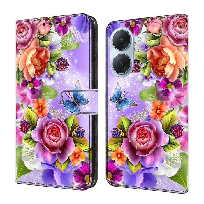 Funda para teléfono de cuero vegano pintado con efecto cristal, For Redmi Note 15 Pro+ Global 163.3mm, For Redmi Note 15 4G / 5G Global 164mm, For Redmi Note 15 Pro 4G Global 163.2mm, For Redmi Note 15 Pro 5G Global 163.6mm