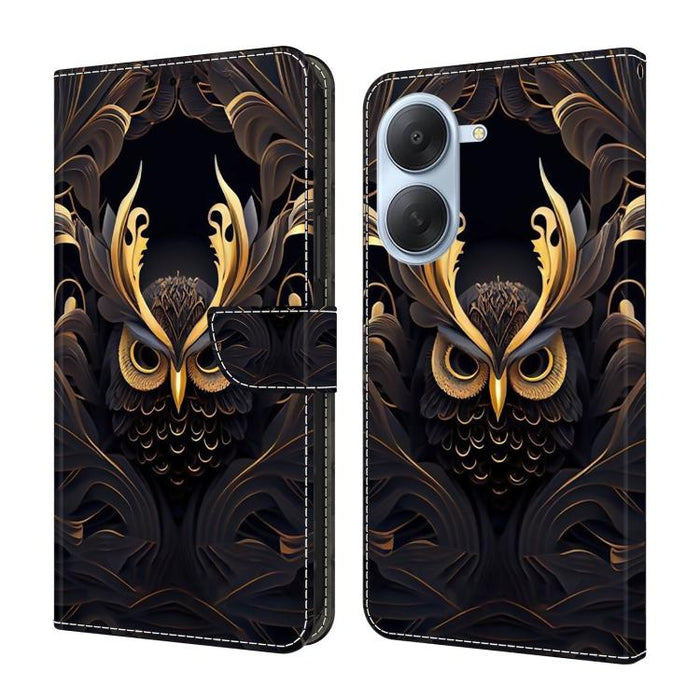 Funda para teléfono de cuero vegano pintado con efecto cristal, For Redmi Note 15 Pro+ Global 163.3mm, For Redmi Note 15 4G / 5G Global 164mm, For Redmi Note 15 Pro 4G Global 163.2mm, For Redmi Note 15 Pro 5G Global 163.6mm