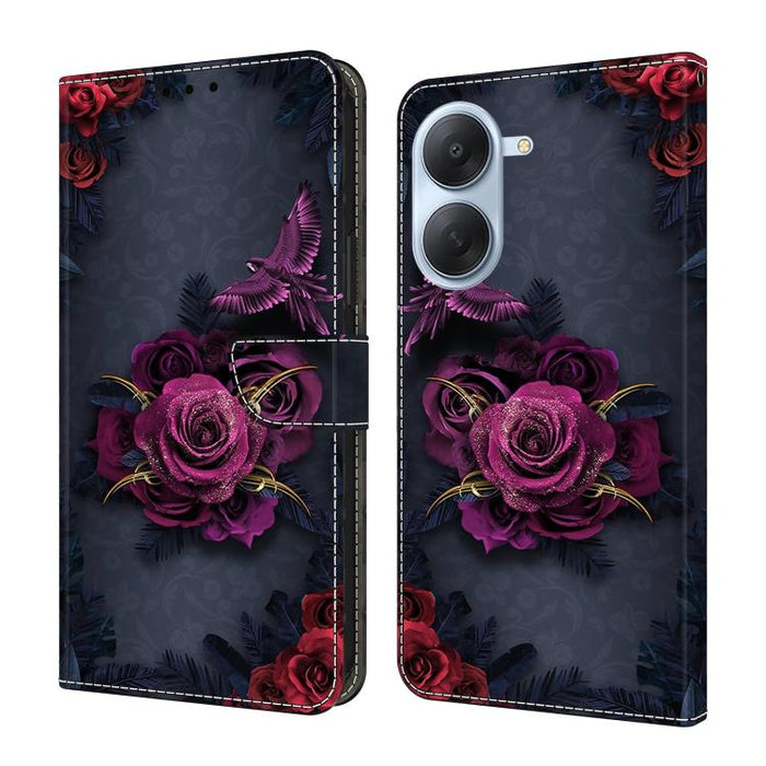 Funda para teléfono de cuero vegano pintado con efecto cristal, For Redmi Note 15 Pro+ Global 163.3mm, For Redmi Note 15 4G / 5G Global 164mm, For Redmi Note 15 Pro 4G Global 163.2mm, For Redmi Note 15 Pro 5G Global 163.6mm