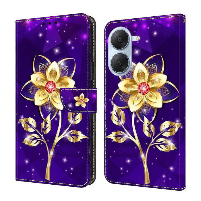 Funda para teléfono de cuero vegano pintado con efecto cristal, For Redmi Note 15 Pro+ Global 163.3mm, For Redmi Note 15 4G / 5G Global 164mm, For Redmi Note 15 Pro 4G Global 163.2mm, For Redmi Note 15 Pro 5G Global 163.6mm