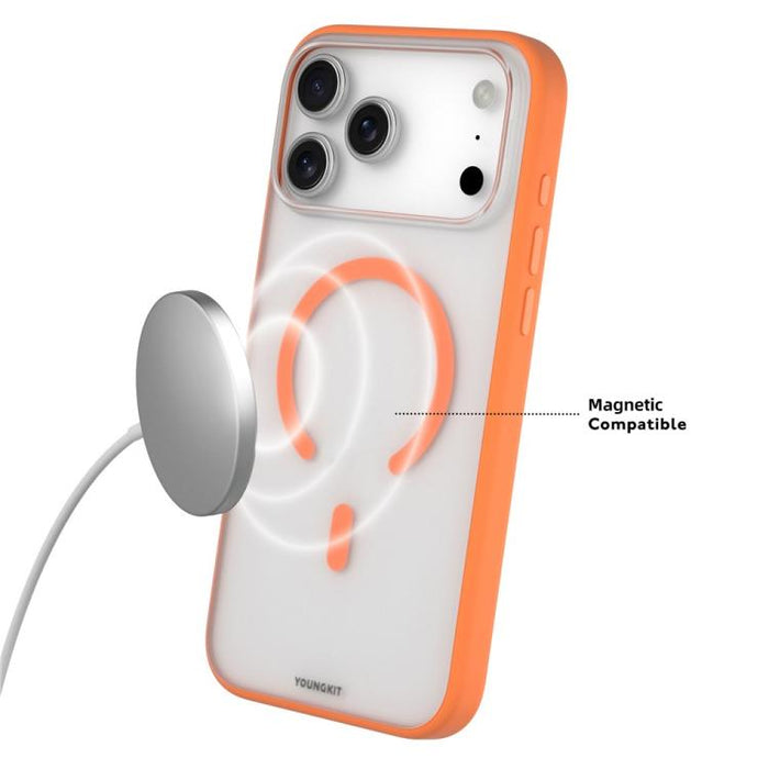Funda híbrida magnética de TPU y PC de la serie transparente de YOUNGKIT para teléfono, For iPhone 17 Pro Max, For iPhone 17 Pro