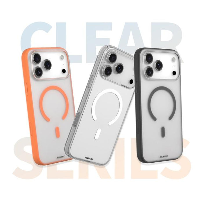 Funda híbrida magnética de TPU y PC de la serie transparente de YOUNGKIT para teléfono, For iPhone 17 Pro Max, For iPhone 17 Pro