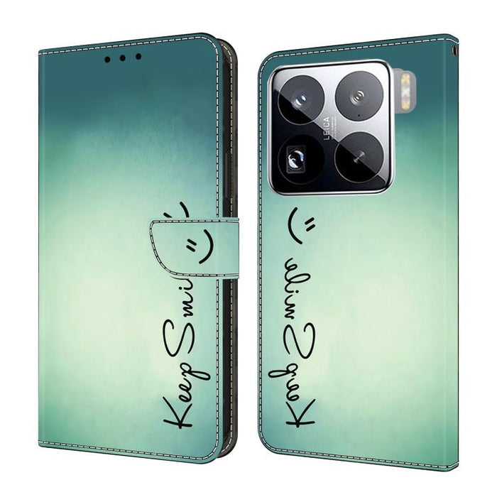Funda para teléfono de cuero vegano pintado con efecto cristal, For Xiaomi 17T Pro 5G, For Xiaomi 17T 5G, For Xiaomi 17 Ultra, For Xiaomi 15T Pro 5G, For Xiaomi 15T 5G, For Xiaomi 15 Pro
