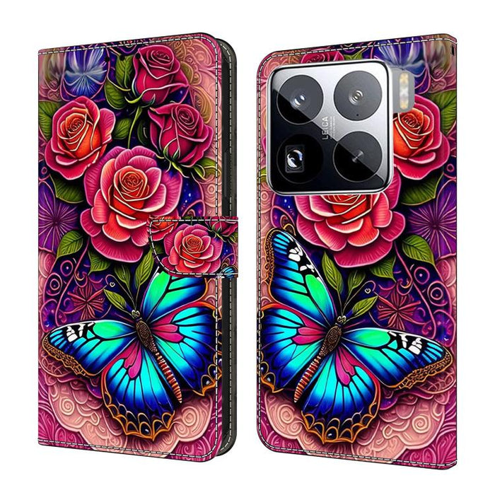 Funda para teléfono de cuero vegano pintado con efecto cristal, For Xiaomi 17T Pro 5G, For Xiaomi 17T 5G, For Xiaomi 17 Ultra, For Xiaomi 15T Pro 5G, For Xiaomi 15T 5G, For Xiaomi 15 Pro